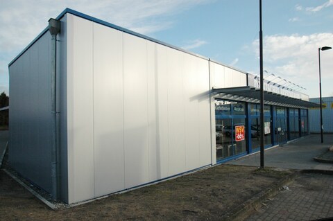 Erweiterung der Lagerfläche für Jysk durch Circle Hallensysteme Erweiterung der Lagerfläche für Jysk durch Circle Hallensysteme
